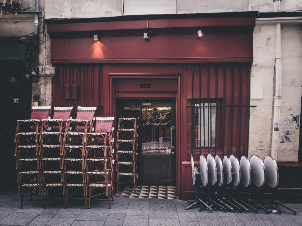 Closed Café in Paris France