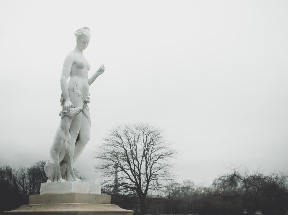 Statue at Tuileries Gardens, Paris France